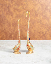 Exotics Swan Couple Golden Sculpture Set Of - 2- 20"