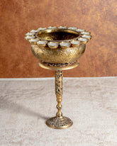 High Top Urli Bowl With Attached Candles - The Decor Kart