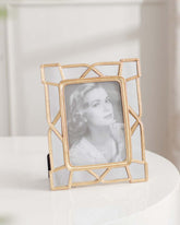 Adelia Mirrored Photo Frame - Rustic Gold - The Decor Kart