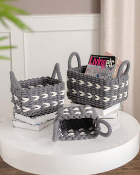 'Tangled Elegance' Storage Baskets - Set of 3 - The Decor Kart