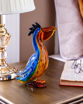 Blue Pelican Glass Figurine