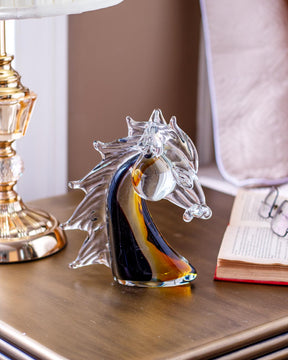 Citrine Horse Head Glass Figurine