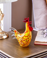 Golden Star Rooster Glass Figurine