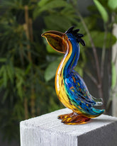 Blue Pelican Glass Figurine