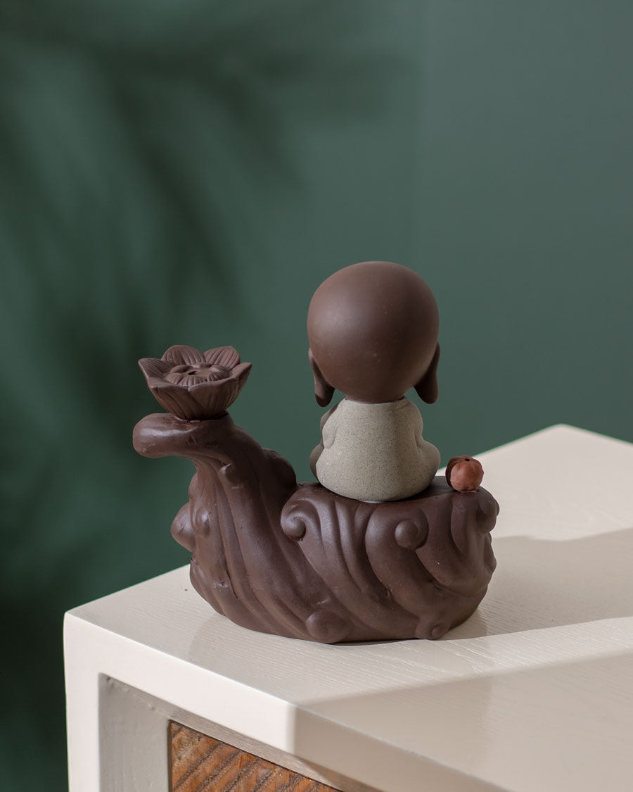 Serene Monk Waterfall Backflow Incense Burner - The Decor Kart