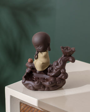 Serene Monk Waterfall Backflow Incense Burner - The Decor Kart