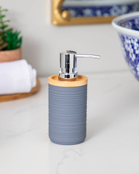 Modern bath decor - Bathroom liquid soap dispenser bluish grey