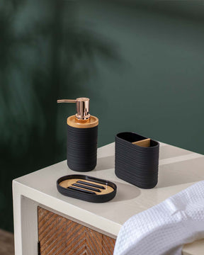 Modern acrylic matte black bathroom accessory set - bath decor