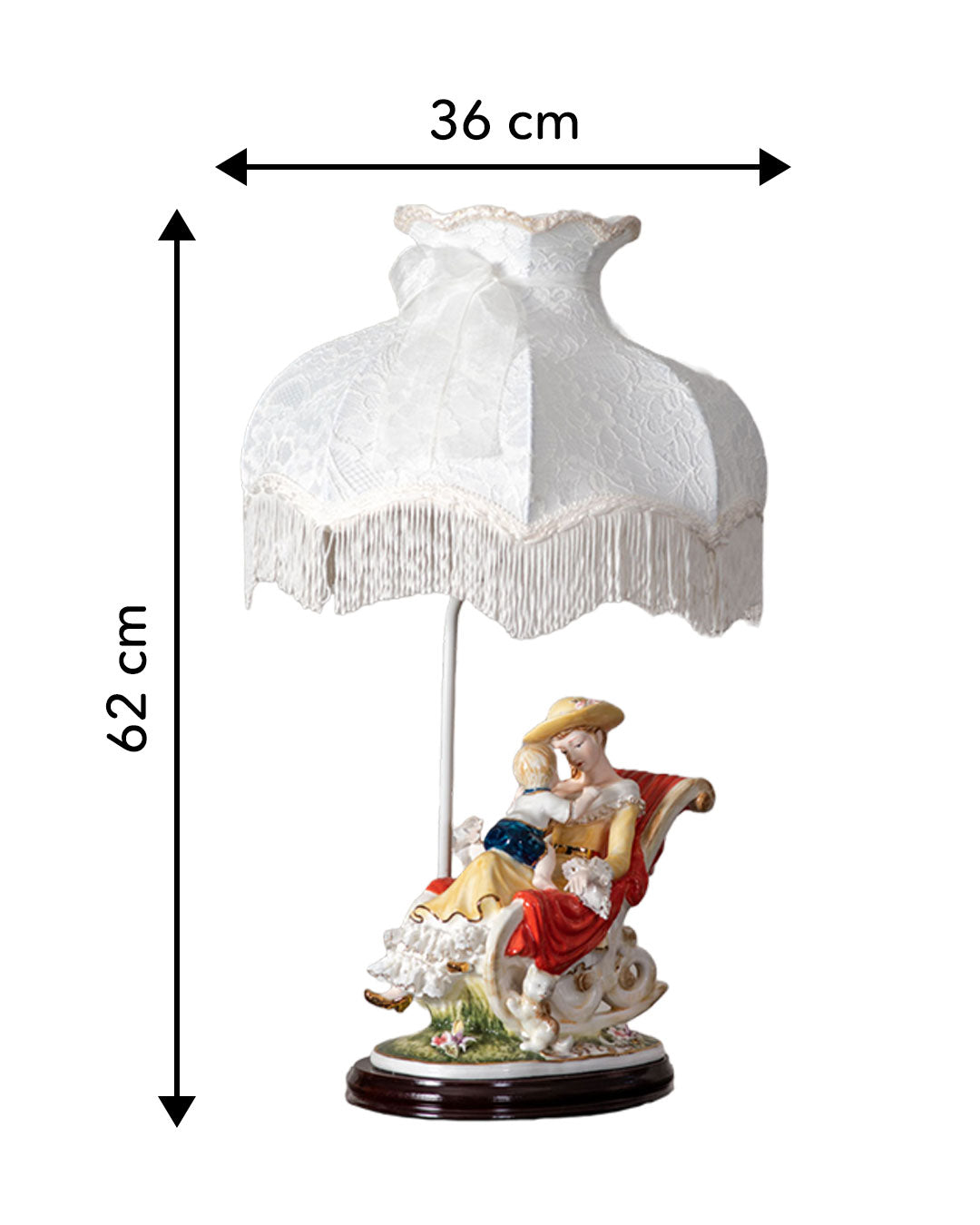 'Mother's Love' Capodimonte Figurine Lamp - The Decor Kart