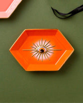 Evil Eye Hexagonal Ring Dish - Orange - The Decor Kart