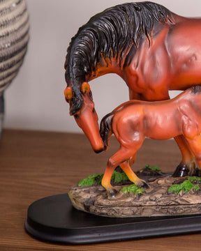 'Equine Nurturing' A Horse Feeding Figurine - The Decor Kart