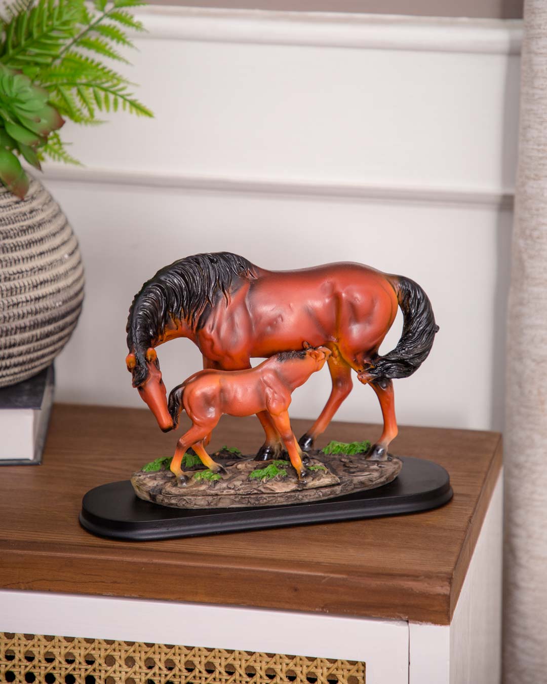 'Equine Nurturing' A Horse Feeding Figurine - The Decor Kart