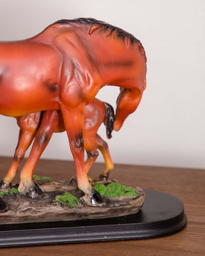 'Equine Nurturing' A Horse Feeding Figurine - The Decor Kart