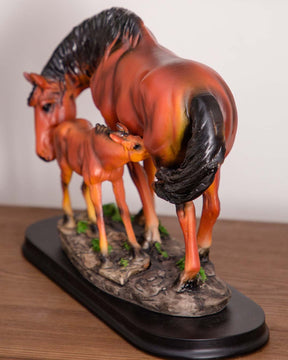 'Equine Nurturing' A Horse Feeding Figurine - The Decor Kart