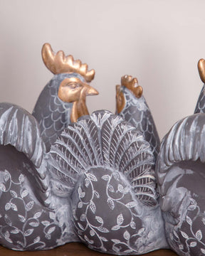 'Charming Trio' Adorable Rooster Figurine - The Decor Kart