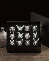 Animal Head Shooters Silver - Set of 12 - The Decor Kart