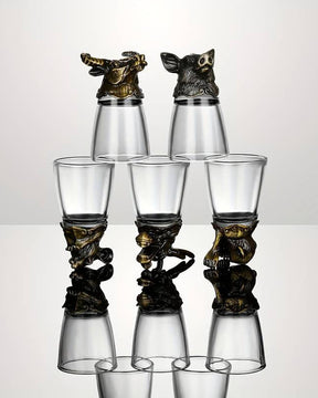 Animal Head Shooters Bronze - Set of 12 - The Decor Kart