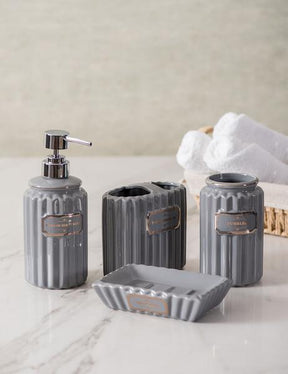 Pious 4-Piece Bath Set - Grey - The Decor Kart