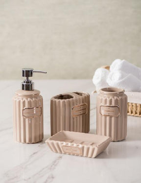 Pious 4-Piece Bath Set - Beige - The Decor Kart