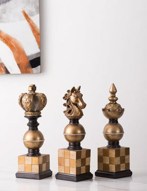 King, Queen & Knight Oversized Chess Pieces - Set of 3 - The Decor Kart