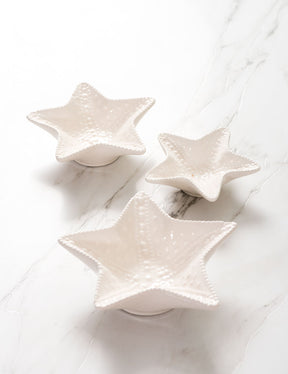 Starfish - Set of 3 White Nut Bowls - The Decor Kart