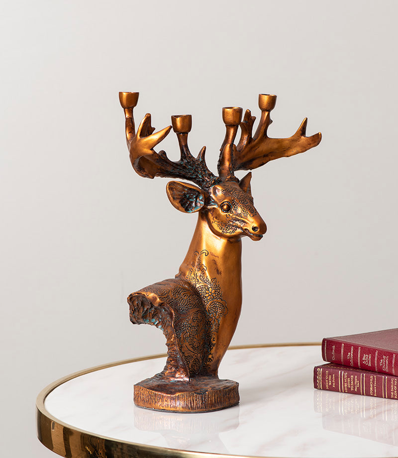 Majestic Stag Sculpture Candle Holder - The Decor Kart