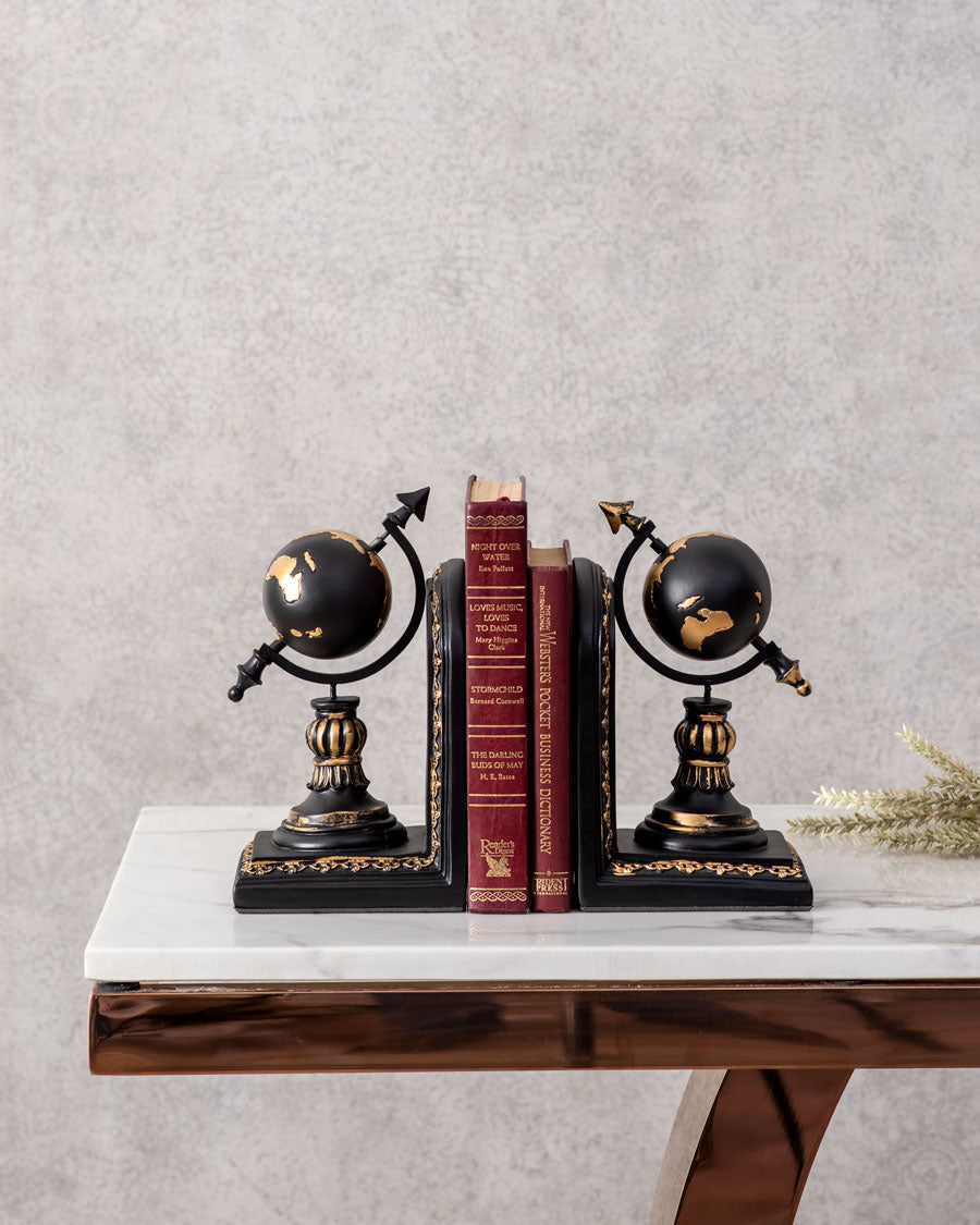 Terrestrial Globe Bookends Set - The Decor Kart