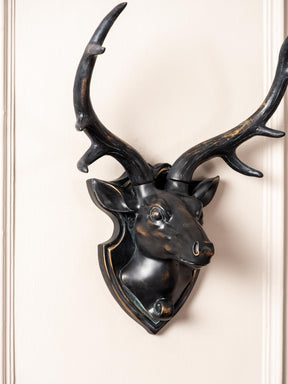 Wall Mounted Deer Plaque - Black - The Decor Kart