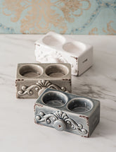 Rustic Victorian Dual Tea-Light Holders - Set of 3 - The Decor Kart