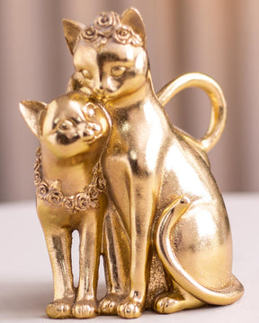 Mesmerizing Golden Cat Figurine - The Decor Kart