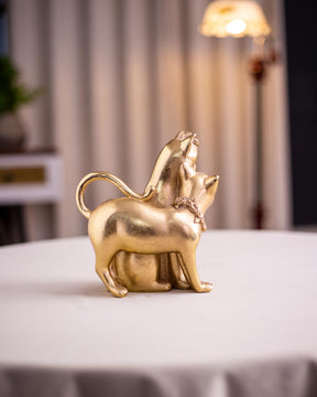 Mesmerizing Golden Cat Figurine - The Decor Kart