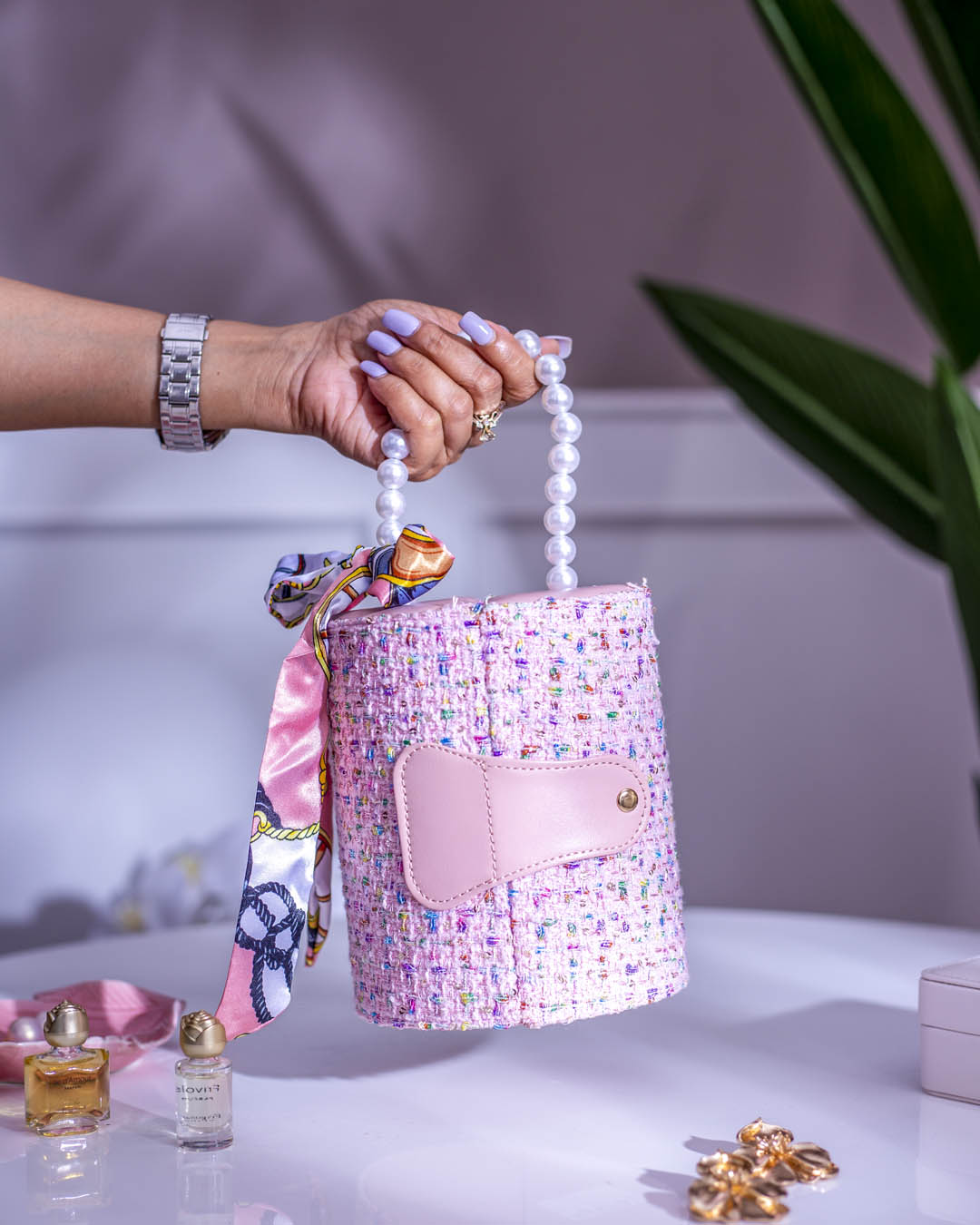 Round Jewellery Organizer Box - Pink - The Decor Kart