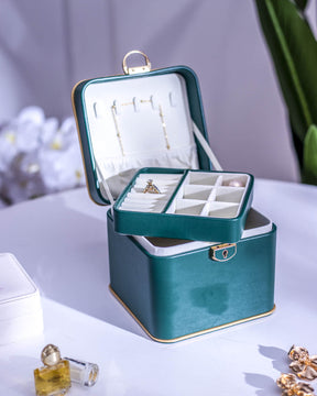 Travel Jewellery Box - Green - The Decor Kart