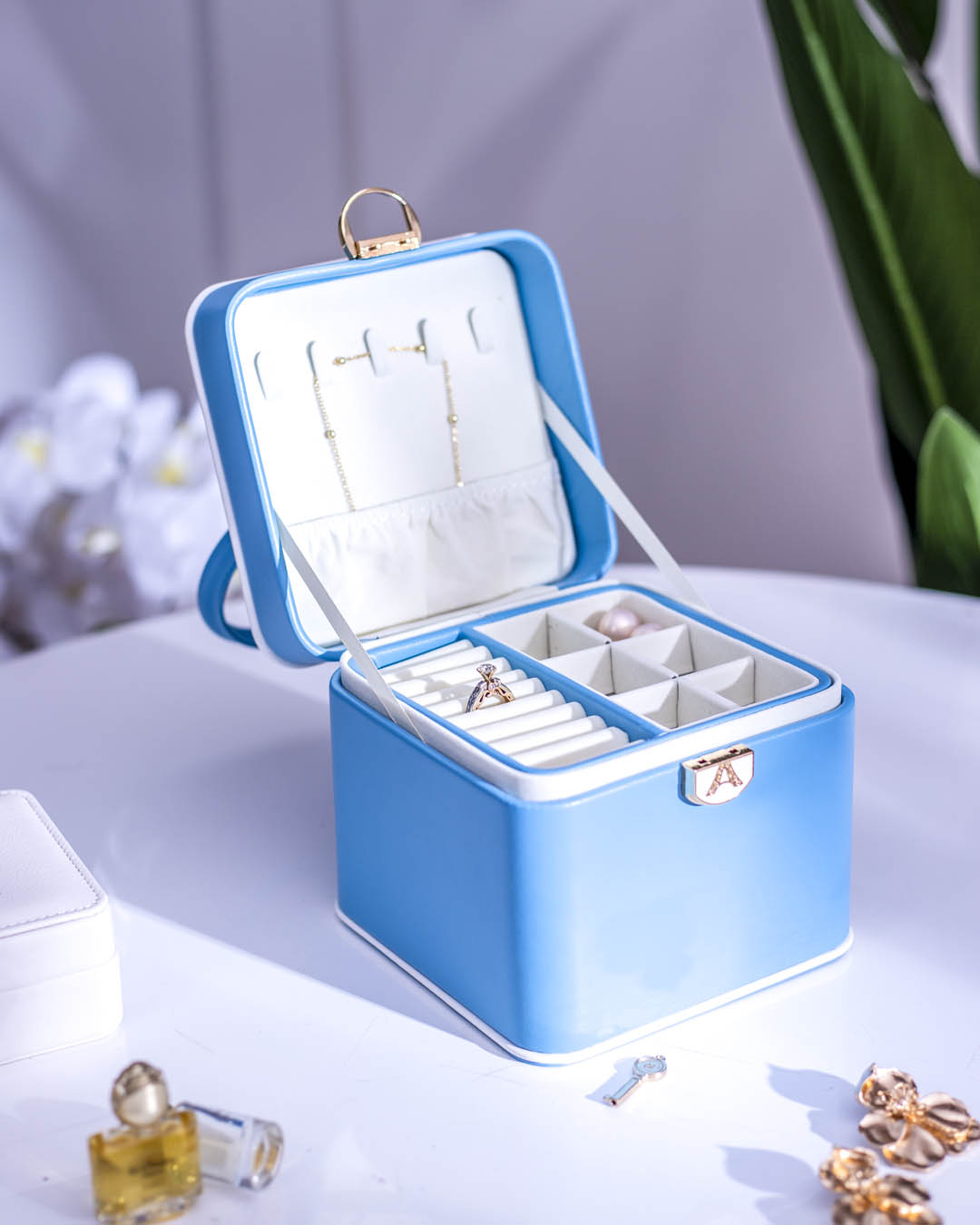 Travel Jewellery Box - Blue - The Decor Kart