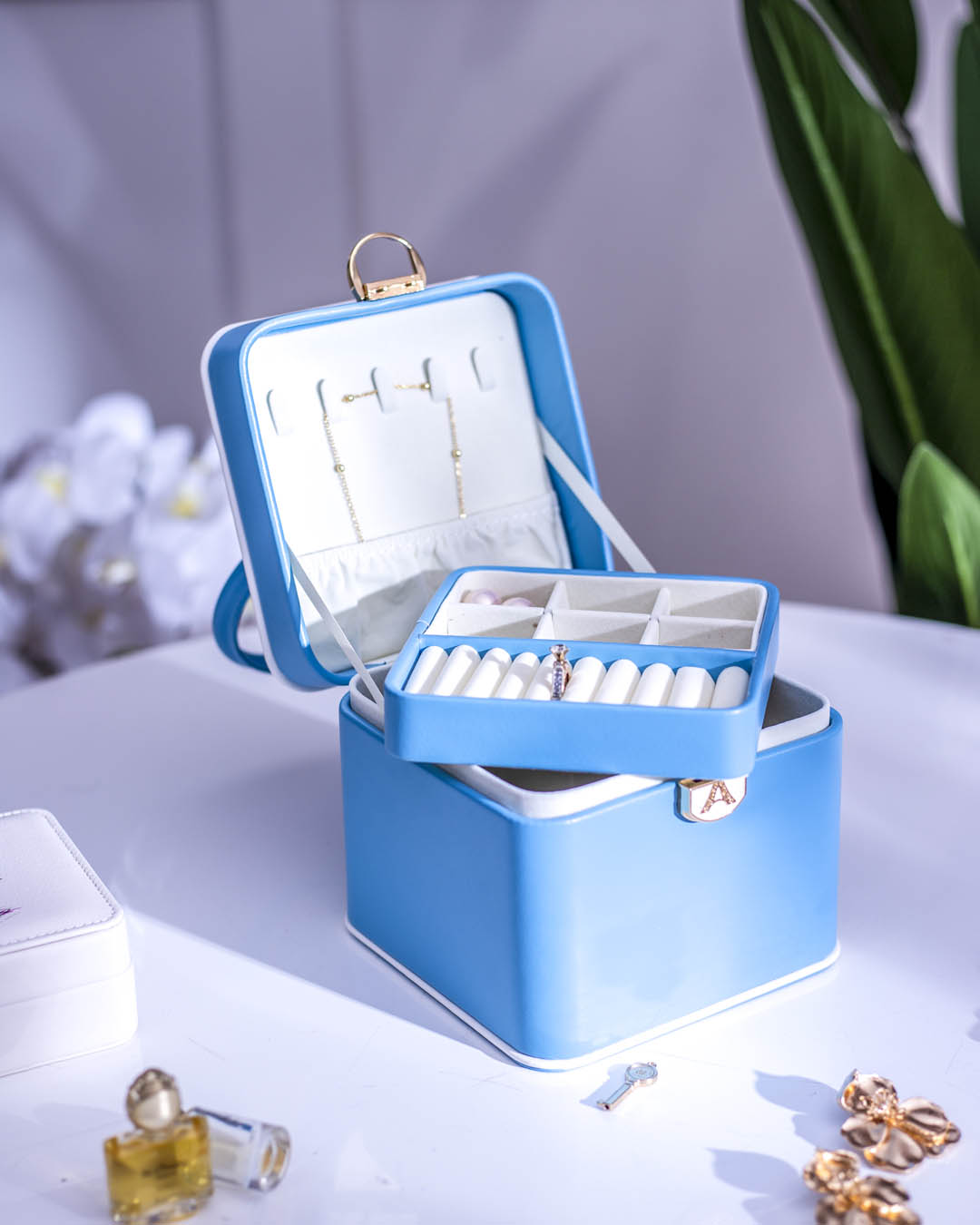 Travel Jewellery Box - Blue - The Decor Kart