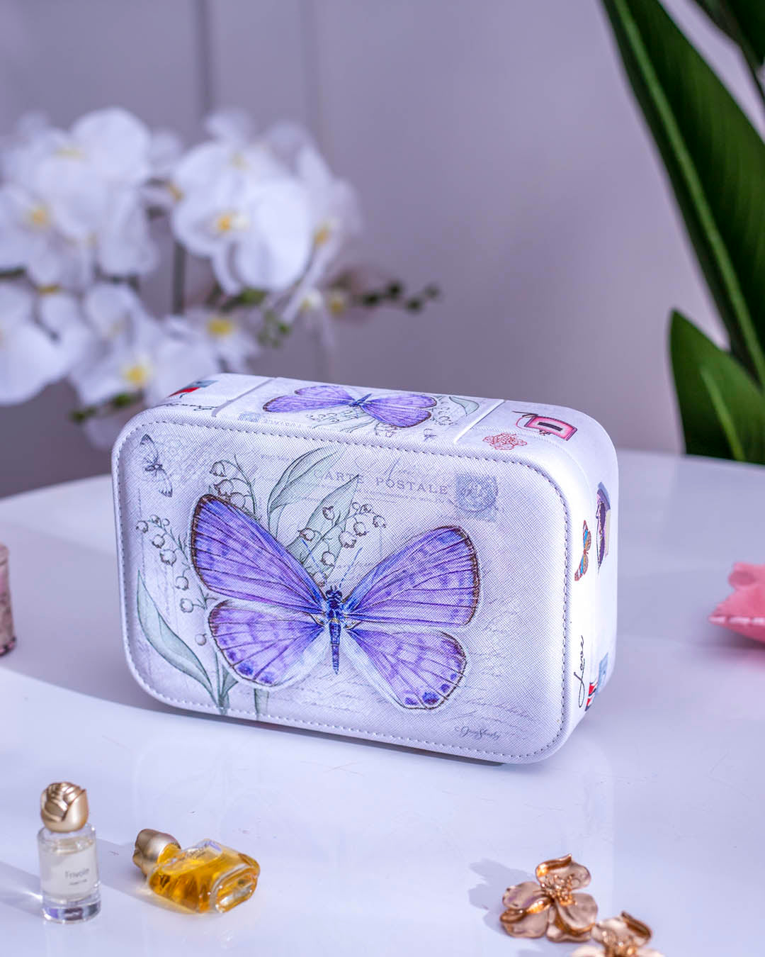 Butterfly Jewellery Organizer Box - Purple - The Decor Kart