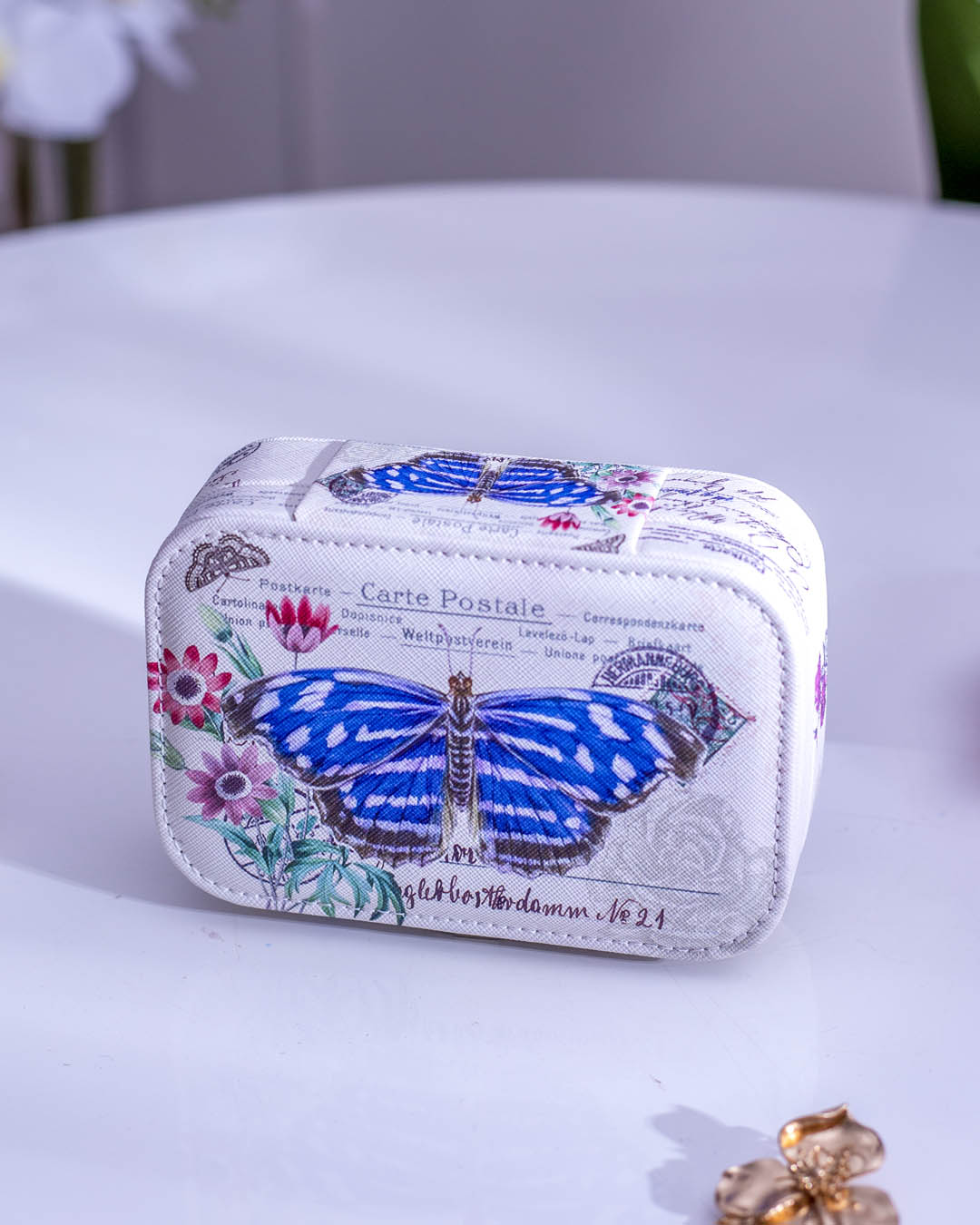 Butterfly Jewellery Organizer Box - White - The Decor Kart