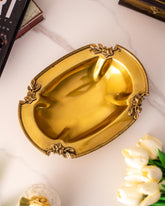 Traditional Oval Brass Serving Tray - 10"