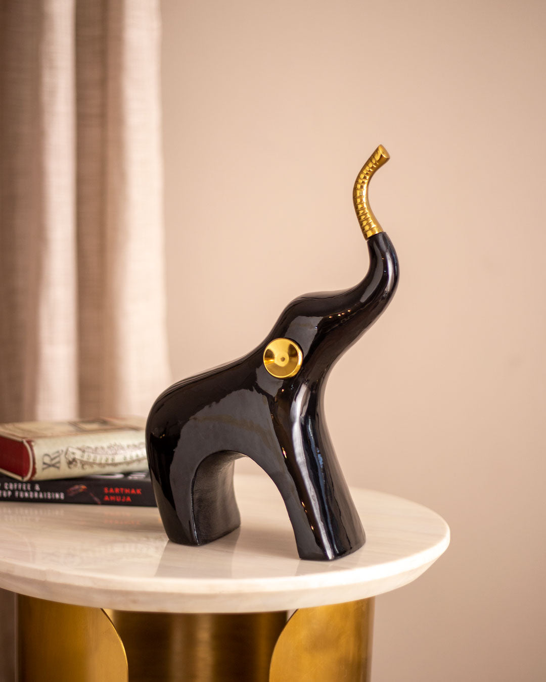 Black & Gold Elephant Figurine