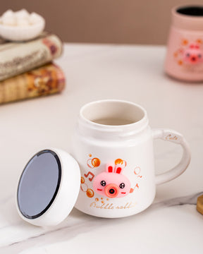 'Bubble Rabbit' Coffee Mug - White