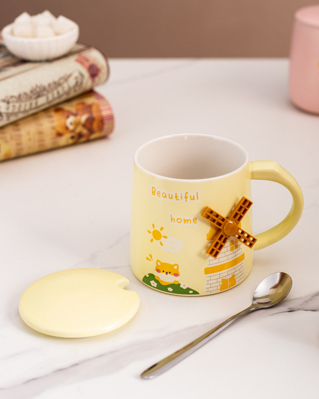 'Beautiful Home' Coffee Mug - Yellow