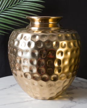 Hand-Hammered Metal Vase - The Decor Kart