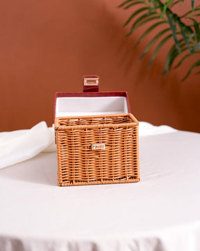 Woven storage basket open