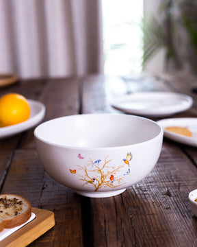 “Hummingbird” White Serving Bowl - The Decor Kart