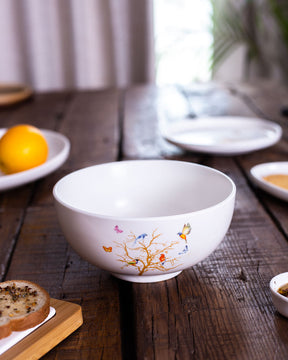 “Hummingbird” White Serving Bowl - The Decor Kart