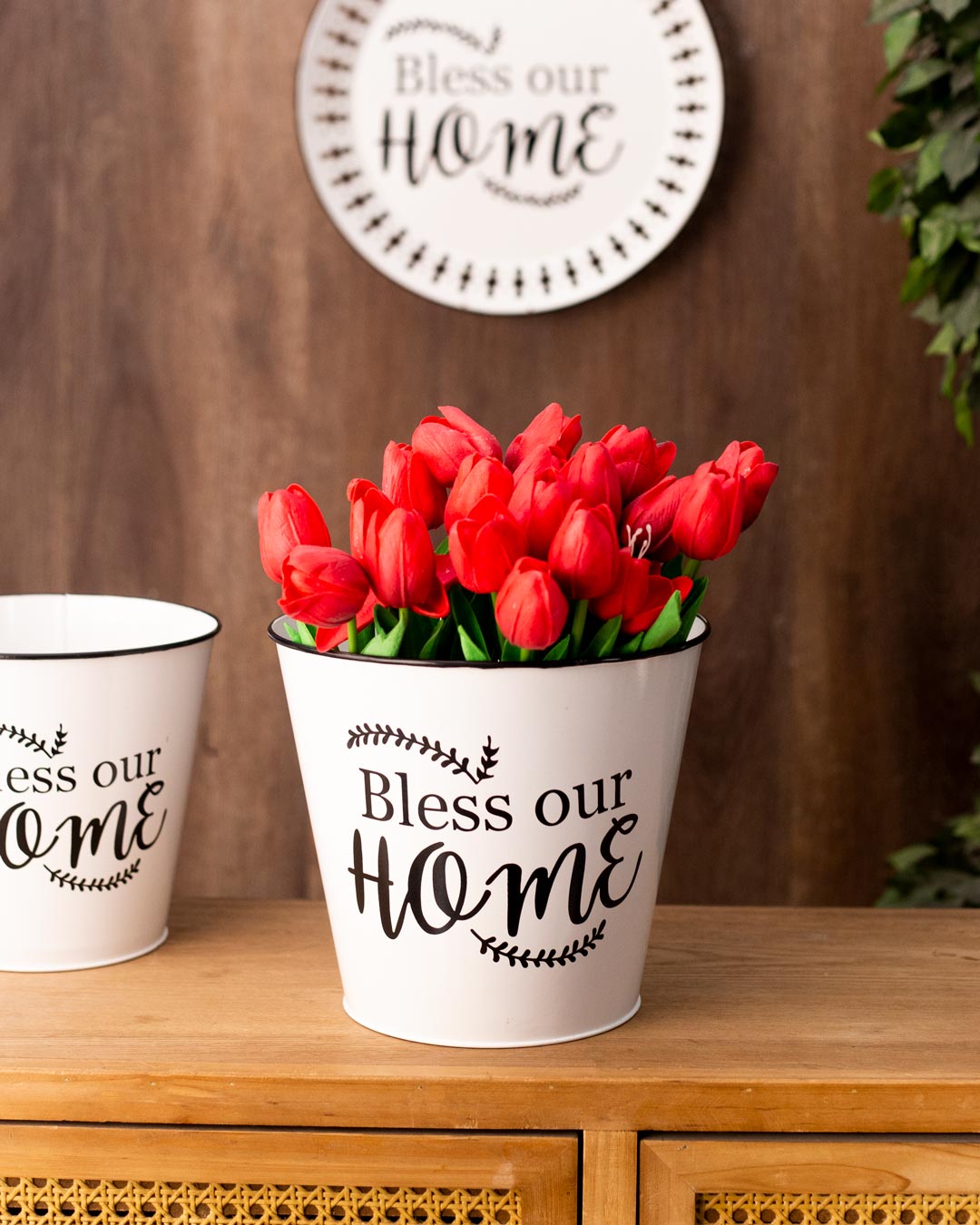 Bless Our Home - Set of 3 Metal Planters