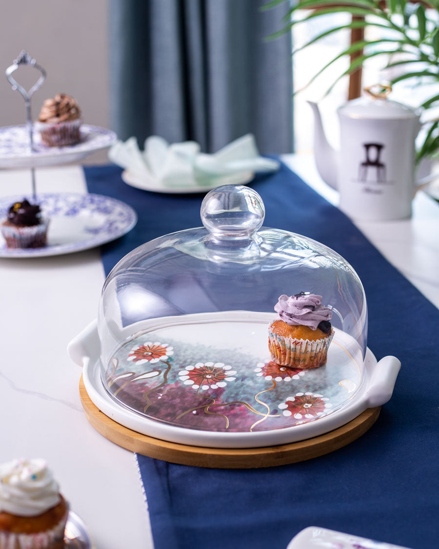 Klara Cake Stand with Glass Dome - The Decor Kart