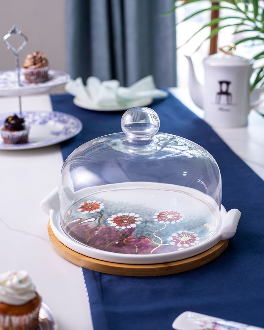 Klara Cake Stand with Glass Dome - The Decor Kart