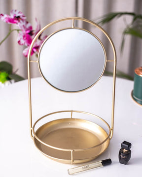 Lavish Tabletop Vanity Mirror with Organiser - The Decor Kart