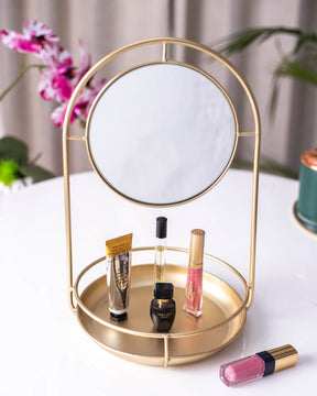 Lavish Tabletop Vanity Mirror with Organiser - The Decor Kart